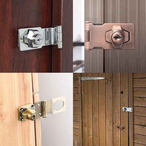 4 أجهزة كمبيوتر مفاتيح Hasp Locks 2.5 بوصة تويست مقبض القفل Hasp ، ومزالج Hasp السلامة المعدنية مختلطة للأبواب الصغيرة ، الخزانات (أسود) in Kuwait