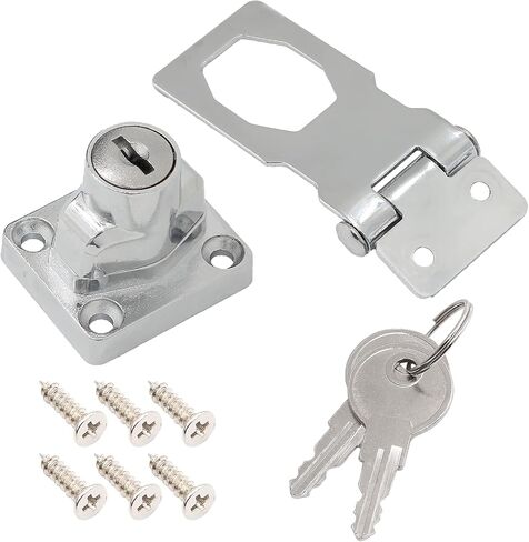 4 أجهزة كمبيوتر مفاتيح Hasp Locks 2.5 بوصة تويست مقبض القفل Hasp ، ومزالج Hasp السلامة المعدنية مختلطة للأبواب الصغيرة ، الخزانات (أسود) in Kuwait