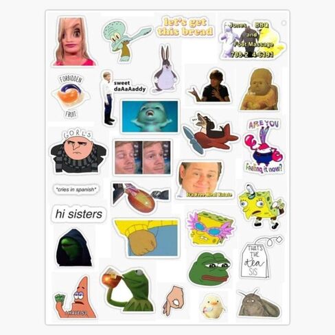 Meme Sticker Pack Sticker Vinyl Bumper Sticker Decal Waterproof 5" in Saudi Arabia