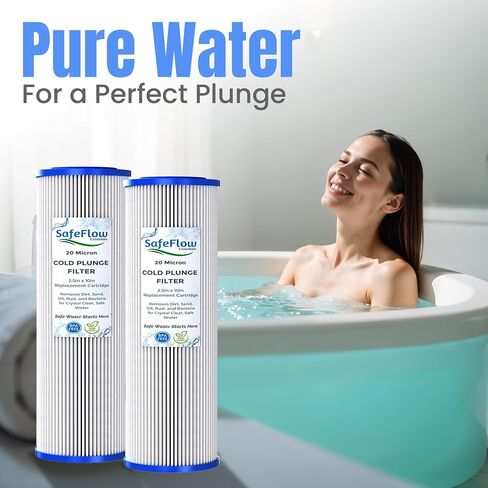 10in Ice Bath Chiller Filters 20 Micron 10" x 2.5" Water Filter Replacement Cartridge – Fits Ice Pod Cold Plunge Water Chiller, Cold Plunge Filters, Water Filter for Cold Plunge (4) in Saudi Arabia