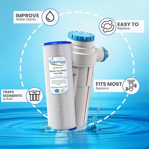 10in Ice Bath Chiller Filters 20 Micron 10" x 2.5" Water Filter Replacement Cartridge – Fits Ice Pod Cold Plunge Water Chiller, Cold Plunge Filters, Water Filter for Cold Plunge (4) in Saudi Arabia