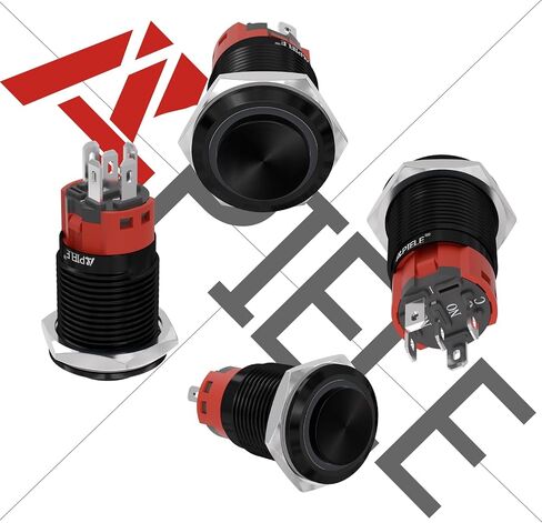 apilee 16mm دفع زر التبديل إغلاق 12 فولت على قذيفة من الألومنيوم مع LED ، غطاء مستدير عالي المقاومة للماء لثقب التثبيت 0.63 بوصة مع قابس سلك سلك (قذيفة سوداء/أبيض) in Kuwait