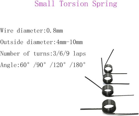 ربيع التواء الصغير V- الشكل ، 10pcs v-spring التواء الصغيرة ربيع ربيع دبوس الربيع 180/120/90/60 درجة الالتواء قطر سلك الزنبرك 0.8 ملم (الحجم: 3 لفات ، النمط: 5mm_90 درجة) in Saudi Arabia