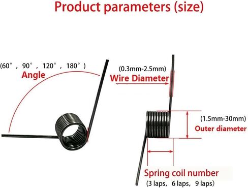V-Shape Small Torsion Spring, V-Spring, 2.0 Wire Diameter Torsion Small Torsion Spring, Hairpin Spring, 180/120/90/60 Degree Torsion Torsion Spring, 10pcs ( Size : 6 laps 180 Degrees , Style : 12MM_2. in Saudi Arabia