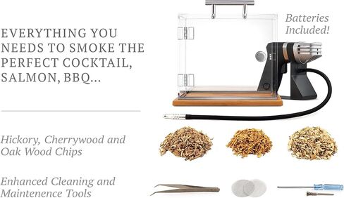 The Smoking Cube - Cocktail Smoker and Smoking Box Kit, Magnetically Removable Display Board, with Wood Chips in Saudi Arabia