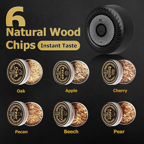 طقم مدخن من الويسكي مع أدوات تدخين كوكتيل كهربائية مدمجة ، طقم تدخين كوكتيل قابلة لإعادة الشحن للمشروبات القديمة ، 6 رقائق خشبية طبيعية ، لا تحتاج إلى هدية فريدة من نوعها للرجال ، أبي ، زوج in Kuwait