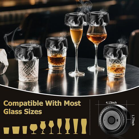 طقم مدخن من الويسكي مع أدوات تدخين كوكتيل كهربائية مدمجة ، طقم تدخين كوكتيل قابلة لإعادة الشحن للمشروبات القديمة ، 6 رقائق خشبية طبيعية ، لا تحتاج إلى هدية فريدة من نوعها للرجال ، أبي ، زوج in Kuwait