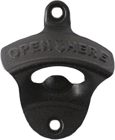 Black Bottle Opener Wall Mounted Cast Iron Beer Cap Opener Mountable in Saudi Arabia