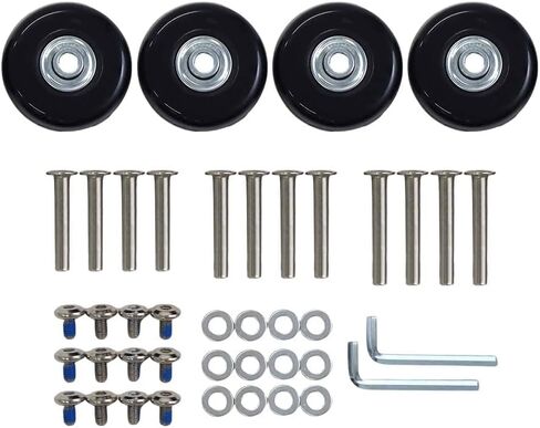 Luggage Wheel Replacement Set, 50mm x 18mm Set of 4 Luggage Suitcase Replacement Wheels, Rubber Swivel Caster Wheels Bearings Repair Kits in Saudi Arabia