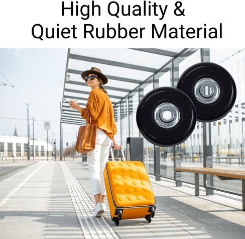 Luggage Wheel Replacement Set, 50mm x 18mm Set of 4 Luggage Suitcase Replacement Wheels, Rubber Swivel Caster Wheels Bearings Repair Kits in Saudi Arabia