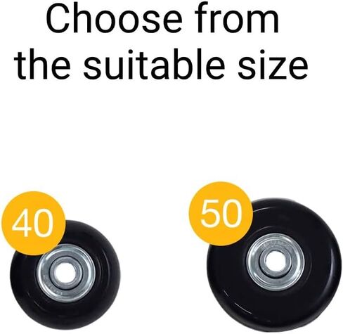 Luggage Wheel Replacement Set, 50mm x 18mm Set of 4 Luggage Suitcase Replacement Wheels, Rubber Swivel Caster Wheels Bearings Repair Kits in Saudi Arabia