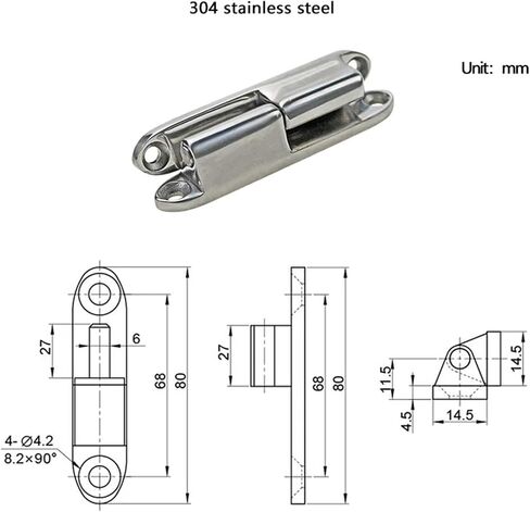 304 Stainless Steel Zinc Alloy Det Achable Removable Hinge 1Pcs(1-304 SS) in Saudi Arabia