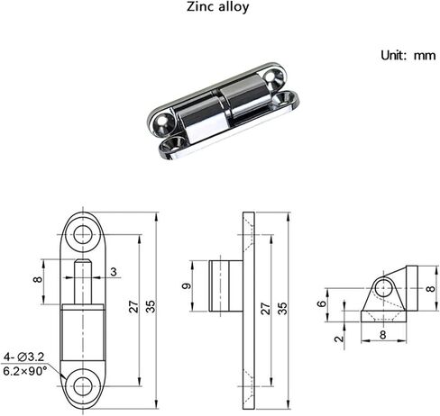 304 Stainless Steel Zinc Alloy Det Achable Removable Hinge 1Pcs(1-304 SS) in Saudi Arabia