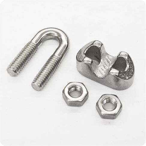 4pcs 5/16 بوصة M8 مشبك حبل الحبل الفولاذ المقاوم للصدأ ، 304 مشابك حبل الأسلاك المقاومة للتآكل للتزوير ، تأمين الأحمال ، لافتات معلقة in Saudi Arabia