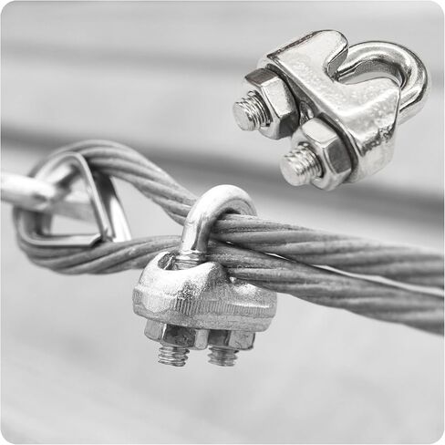 4pcs 5/16 بوصة M8 مشبك حبل الحبل الفولاذ المقاوم للصدأ ، 304 مشابك حبل الأسلاك المقاومة للتآكل للتزوير ، تأمين الأحمال ، لافتات معلقة in Saudi Arabia