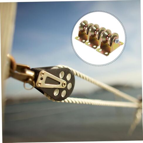 GLEAVI 3pcs Heavy-Duty V-Type Track Pulley System Steel Single Pulley Wheel for Lifting and Moving Cords for DIY Projects and Garage Use in Kuwait