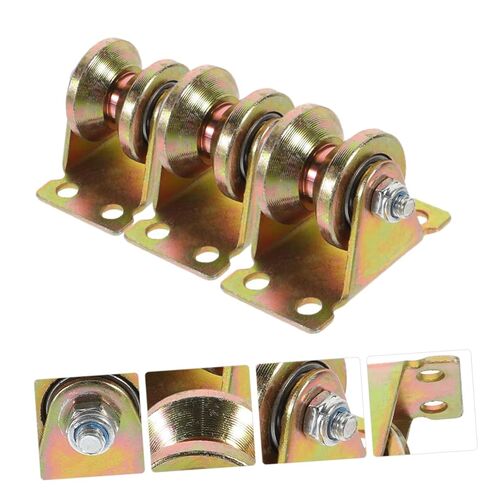 GLEAVI 3pcs Heavy-Duty V-Type Track Pulley System Steel Single Pulley Wheel for Lifting and Moving Cords for DIY Projects and Garage Use in Kuwait