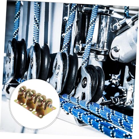 GLEAVI 3pcs Heavy-Duty V-Type Track Pulley System Steel Single Pulley Wheel for Lifting and Moving Cords for DIY Projects and Garage Use in Kuwait