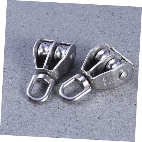 Homoyoyo Heavy Duty Stainless Steel Pulley Dual Sheaved Size 35kg Load Easy to Assemble in Kuwait