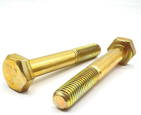 (3 Pieces) M14-2.00x120 Class 10.9 Hex Cap Screws Zinc Yellow in Saudi Arabia