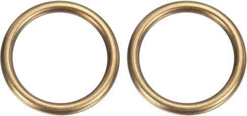 uxcell 2Pcs H59 Brass O Ring, 1.97" OD. 1.57" Thickness Brass Seamless Welded Circle Loop Round Ring Buckles for Luggage Webbing Craft DIY Decoration Accessories, Bronze in Saudi Arabia