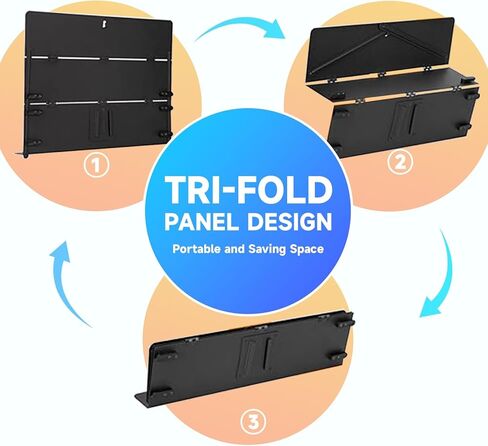 Portable Sheet Music Stand - 2 in 1 Dual-Use Folding Music Stand & Desktop Book Stand with Carrying Bag, Tri-fold Panel Metal Holder Adjustable Height with Music Sheet Clip Holder in Kuwait