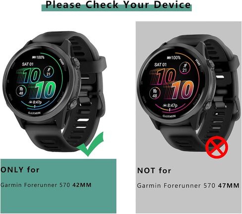 [1+4 Pack] Case with PMMA Screen Protector Compatible with Garmin Forerunner 570 42MM, Bumper Full Coverage Protective Soft Cases Face Cover for Forerunner 570 42MM in Saudi Arabia