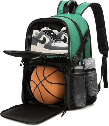 Basketball Bag Backpack with Ball Holder and Shoes Compartment,Best for Basketball, Soccer, Volleyball, Gym. (BLK) in Kuwait