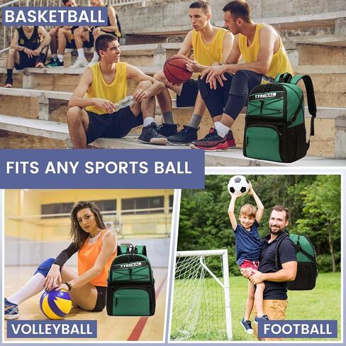 Basketball Bag Backpack with Ball Holder and Shoes Compartment,Best for Basketball, Soccer, Volleyball, Gym. (BLK) in Kuwait