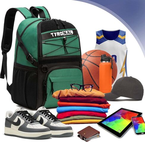 Basketball Bag Backpack with Ball Holder and Shoes Compartment,Best for Basketball, Soccer, Volleyball, Gym. (BLK) in Kuwait