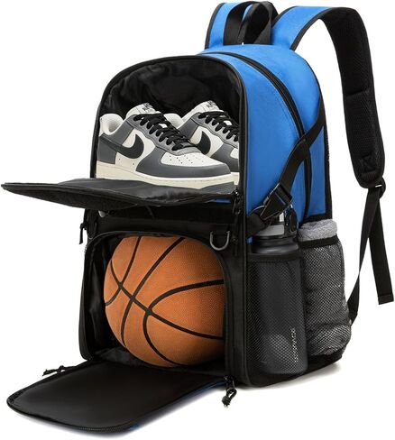 Basketball Bag Backpack with Ball Holder and Shoes Compartment,Best for Basketball, Soccer, Volleyball, Gym. (BLK) in Kuwait