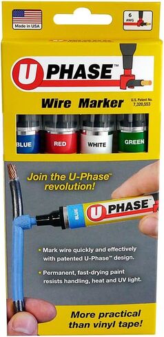U-Mark U-Phase® Wire Marker Single Phase Set Blue/Red/White/Green (Pack of 4) 10718PSA in Saudi Arabia