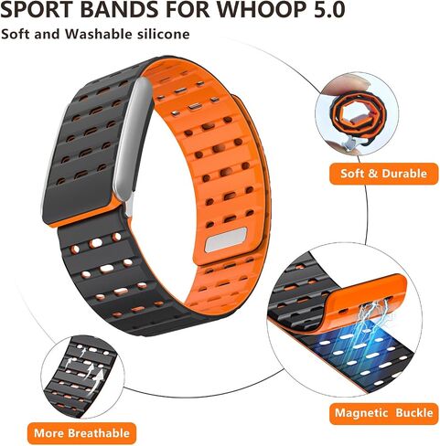 نطاقات السيليكون المتوافقة مع Whoop 5.0 واحد وذروة ، وقابلة للتعديل ناعم مريح clasp الاستبدال المعصم لصالح الاهتزاز 5.0 النوم ، والملحق للصحة واللياقة يمكن ارتداؤها in Kuwait