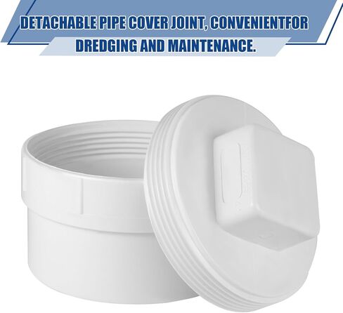 4" PVC Sewer Cleanout cap, DWV Flush Sewer Cleanout Adapter with Plug for Outdoor Garden,RV and More Drainage Piping Fitting in Kuwait