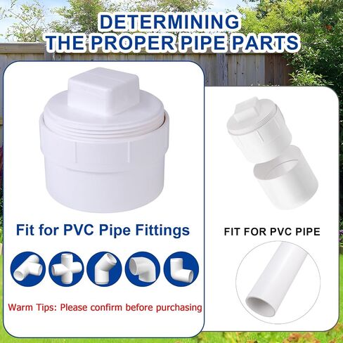 4" PVC Sewer Cleanout cap, DWV Flush Sewer Cleanout Adapter with Plug for Outdoor Garden,RV and More Drainage Piping Fitting in Kuwait