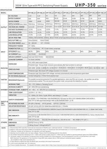 MUHP-350 UHP-350-5 UHP-350-12 UHP-350-15 UHP-350-24 UHP-350-36 UHP-350-48 UHP-350-55 UHP-350 350W إمدادات الطاقة (UHP-350-48V) in Kuwait