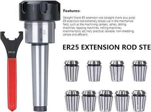 ER25 Spring Collet 3-16mm with UM Type ER Nut Wrench and MTB2/MTB3/MTB4/MTA2/MTA3/MTA4 Morse Taper Lathe Holder 1Set(11PCS MTA4 Set) in Saudi Arabia