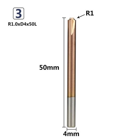 زاوية حول نهاية كربيد المغلفة R0.5-R5.0 جهاز التوجيه الآلي بت 1pcs (R1.0xd4x50l) in Saudi Arabia