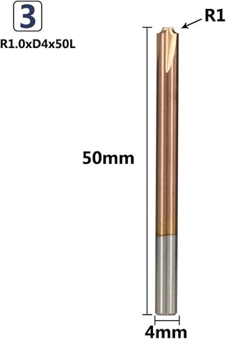 زاوية حول نهاية كربيد المغلفة R0.5-R5.0 جهاز التوجيه الآلي بت 1pcs (R1.0xd4x50l) in Saudi Arabia