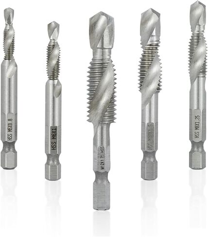Hex Shank Metric Tap Combined Tap and Drill Spiral Flute HSS Thread Screw Tap Threading Tool M3 M4 M5 M6 M8 M10 M12 1Pcs(M3) in Saudi Arabia