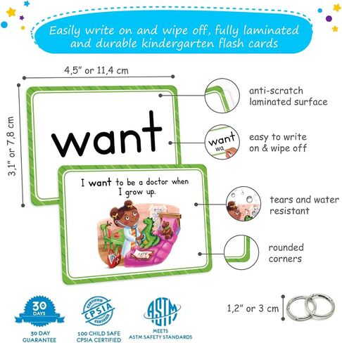 250 Sight Words Flash Cards for Kindergarten with Pictures, Dolch Sight Words Pre-K for Toddlers 3 4 5 6 7 8 Years, High Frequency Words Reading Cards for Kids Ages 4-8, Preschool - Simply Magic in Saudi Arabia