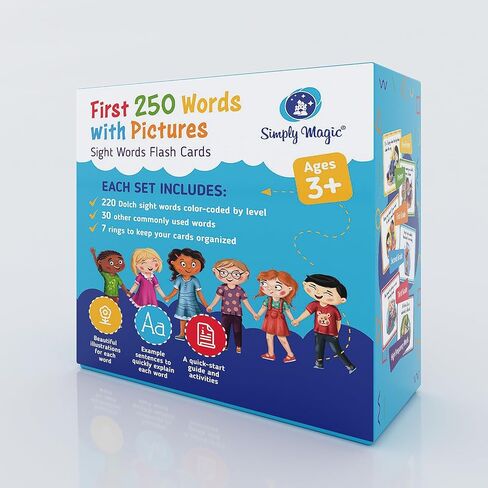 250 Sight Words Flash Cards for Kindergarten with Pictures, Dolch Sight Words Pre-K for Toddlers 3 4 5 6 7 8 Years, High Frequency Words Reading Cards for Kids Ages 4-8, Preschool - Simply Magic in Saudi Arabia
