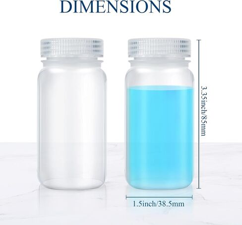 Hoolerry 72 Pcs 16oz/ 500ml Plastic Sample Bottles Laboratory Grade Polypropylene Wide Mouth Reagent Bottles Clear Liquids Storage Containers with Lids Leak Proof Containers for Lab Classroom in Saudi Arabia