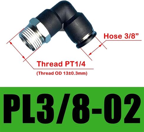 1pcs PL Hole 5/32 3/16 5/16 PT Thread 1/8" 1/4" 1/2" External Elbow Pneumatic Quick Connector Quick Release Pipe Air Connector(PL 1I2-03 (PT3I8)) in Saudi Arabia