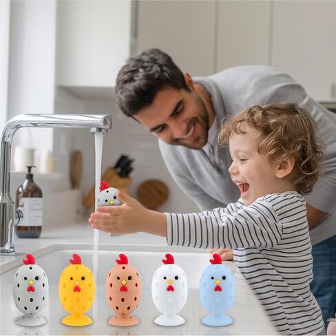 Egg Washer for Fresh Eggs, Egg Scrubber for Fresh Eggs, 2 Reusable Silicone Chicken Shaped Scrubs, Chicken Egg Cleaner, Eggshell Cleaner for Poultry Farm, Housewife Tools Vegetable Processing (Gray) in Saudi Arabia