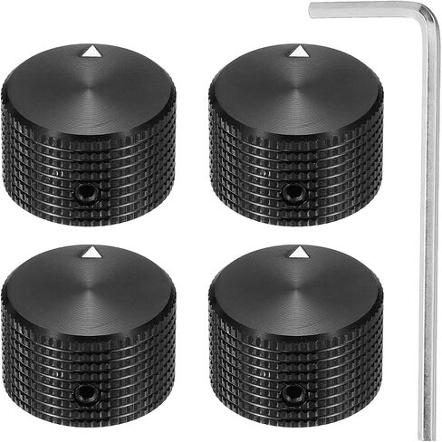 Meccanixity 4 PCS مقابض الجهد الألمنيوم ، 1/4 "(6 مم) مقابض التحكم في النغمة العالمية للغيتار ، الباص ، الشبكة 5/8" الفضة in Kuwait