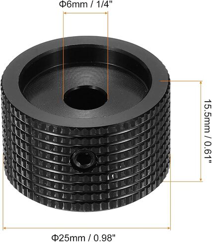 Meccanixity 4 PCS مقابض الجهد الألمنيوم ، 1/4 "(6 مم) مقابض التحكم في النغمة العالمية للغيتار ، الباص ، الشبكة 5/8" الفضة in Kuwait