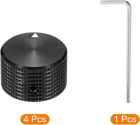 Meccanixity 4 PCS مقابض الجهد الألمنيوم ، 1/4 "(6 مم) مقابض التحكم في النغمة العالمية للغيتار ، الباص ، الشبكة 5/8" الفضة in Kuwait