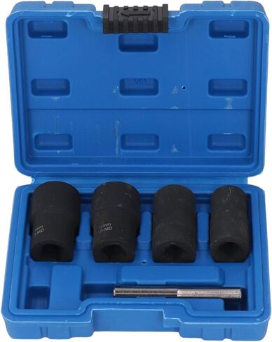 5pcs extractor kit 1 2in drive repact tool leug nut demover tool 17mm 19mm 21mm 22mm cr mo steel typer type type veractor kit 1 2in extract in Saudi Arabia