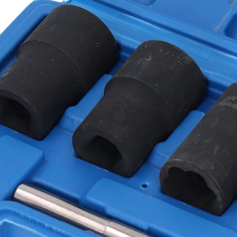 5pcs extractor kit 1 2in drive repact tool leug nut demover tool 17mm 19mm 21mm 22mm cr mo steel typer type type veractor kit 1 2in extract in Saudi Arabia